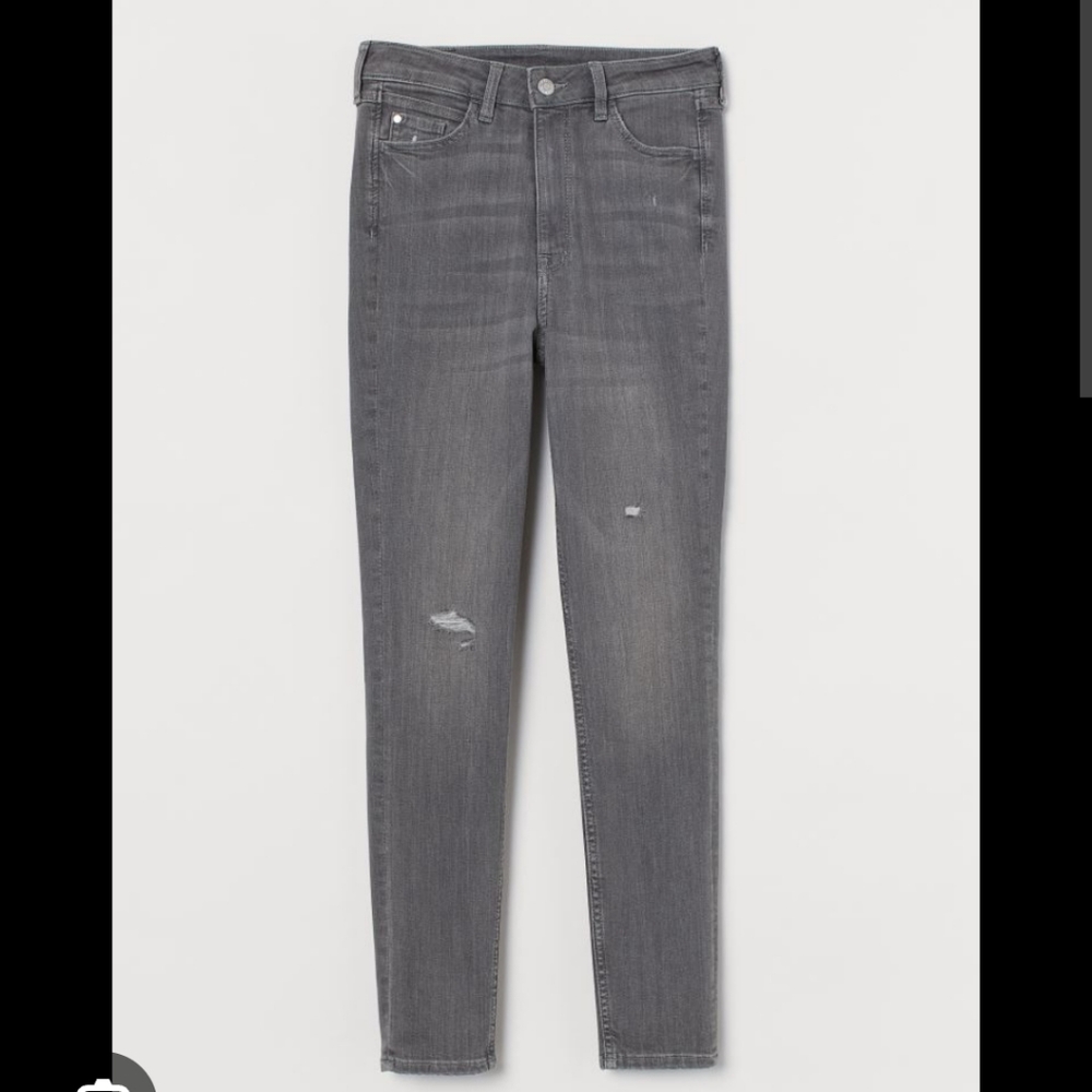 H&M &DENIM Super Skinny Hogh Waist Ankle Length dark gray US 6